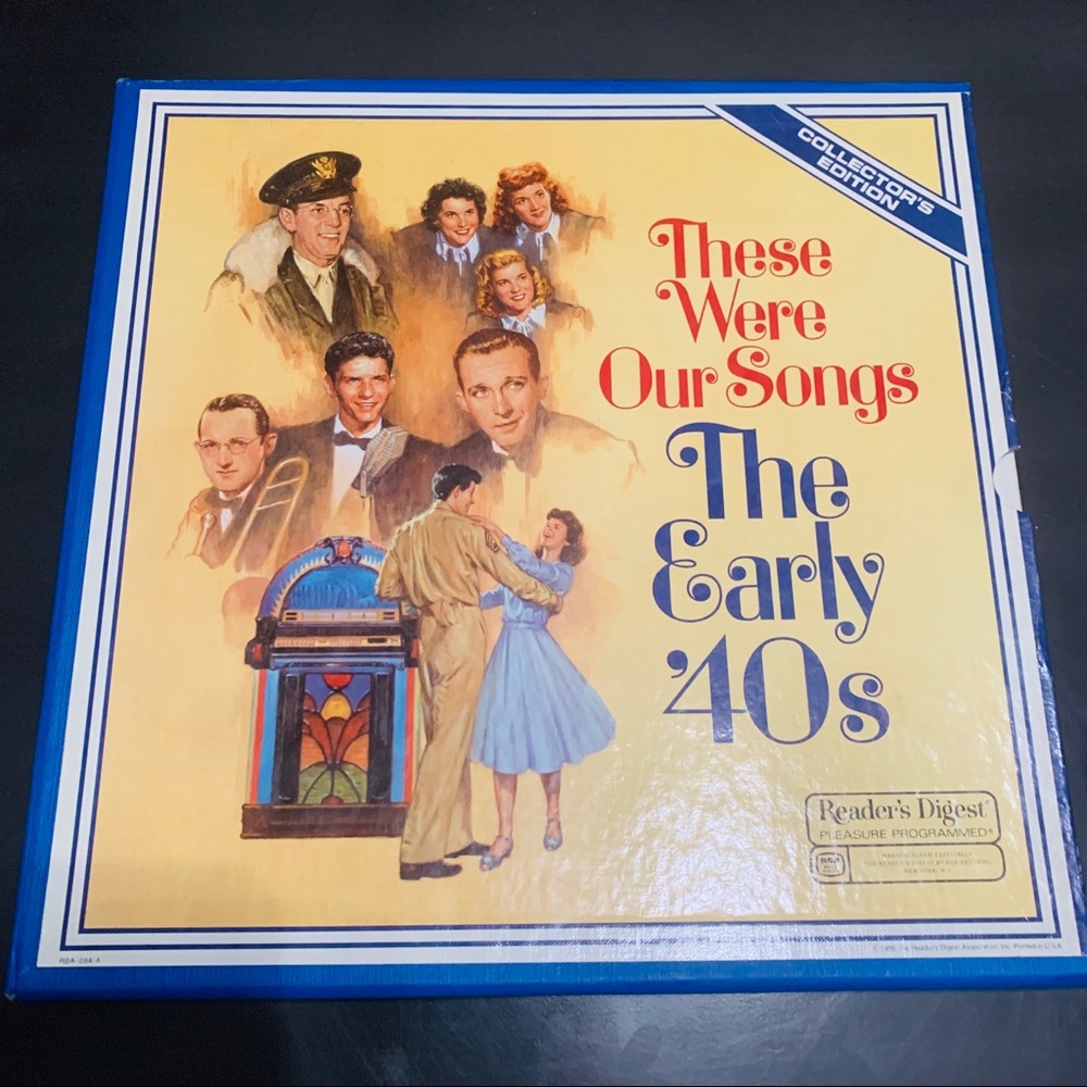 Vintage Blue and Cream Music Collection Box
